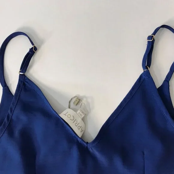 Apricot French Blue Button Up Satin Finish Blouse - Size XS - NWT - Coquette - Picture 8 of 10